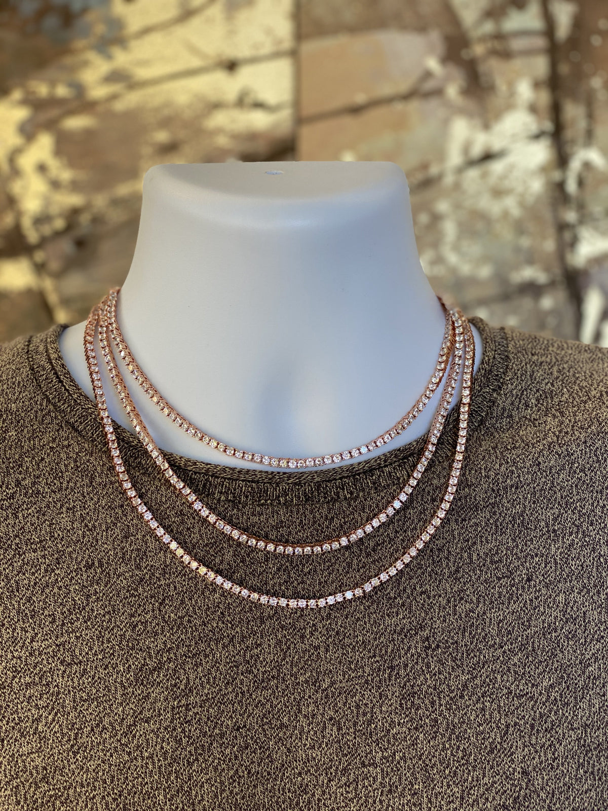 Porta-Retratos rose gold con tennis chain